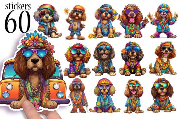 Download Funny Dogs Stickers - Folk Music Sticker - Music Collection