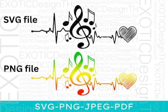 Download Musical Notes Heartbeat / Music Note - Music Collection