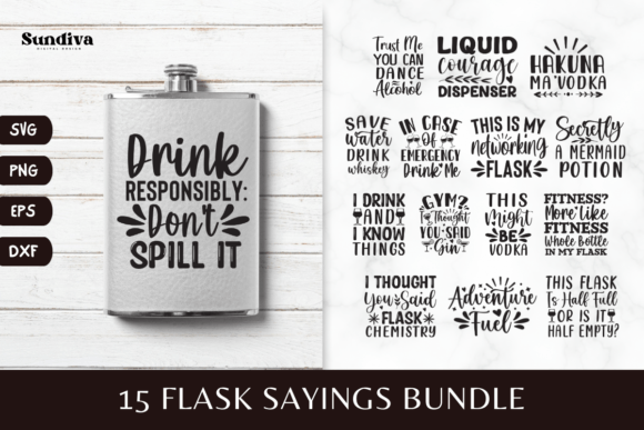 Download 15 Flask Alcohol Quotes SVG Bundle - Quotes Collection