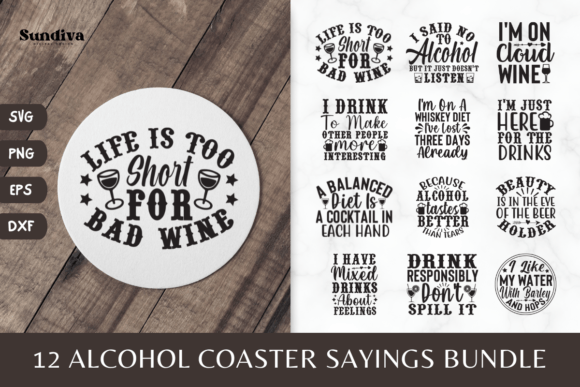 Download 12 Alcohol Coaster Quotes SVG - Quotes Collection