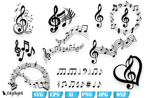 Download Music Notes Silhouettes SVG Files - Music Collection