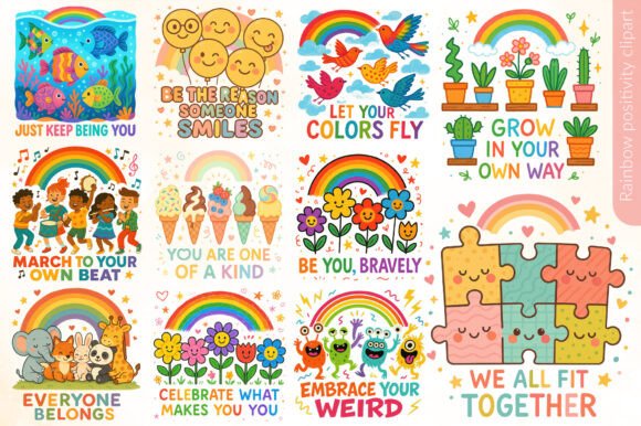 Download Rainbow Cute Inclusive Kids Quotes PNG - Quotes Collection